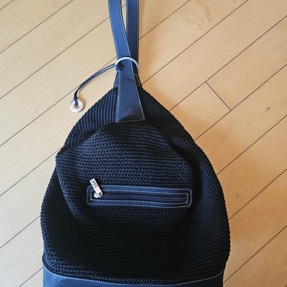 Black Woven Shoulder Bag
